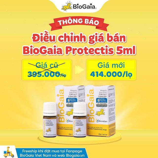​Thông báo: Điều chỉnh giá bán lẻ sản phẩm BioGaia Protectis